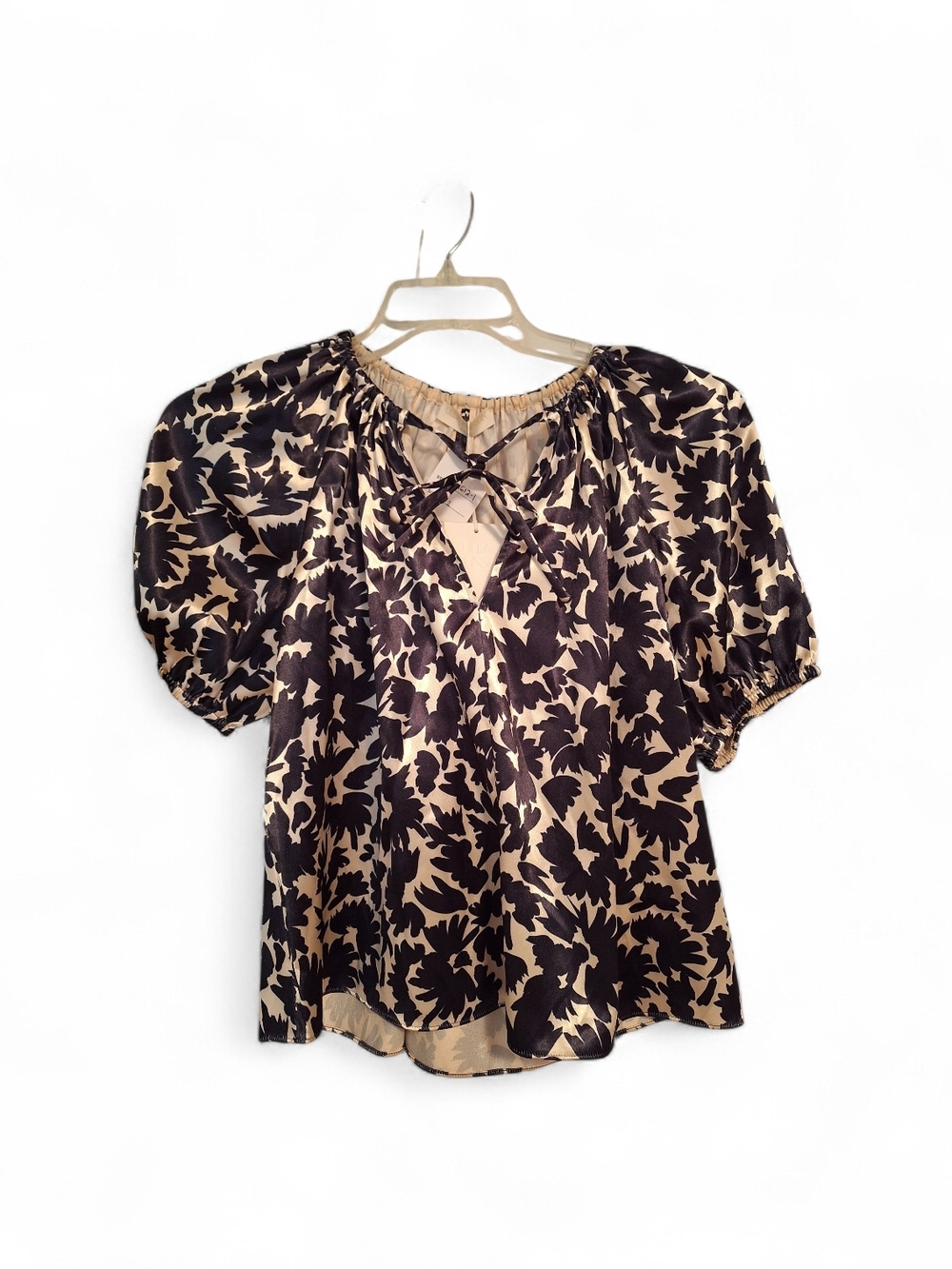 Ulla Johnson Neema Raven Tie Neck Satin Top - Picture 4 of 5